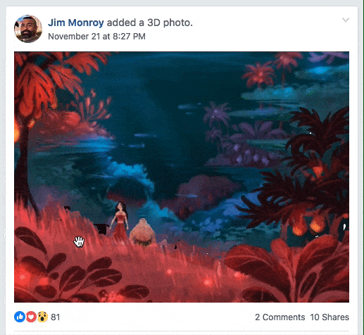 Facebook 3D jungle image