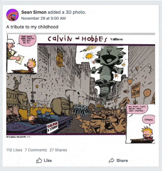 Facebook 3D Calvin image