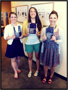 PR ladies with AP Style Guide