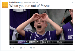 Ledo Pizza Ad - Northwestern fan crying